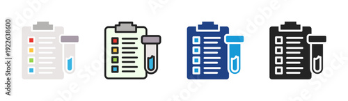 Research Checklist icon set multiple style collection