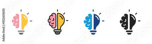 Idea Mindset icon set multiple style collection