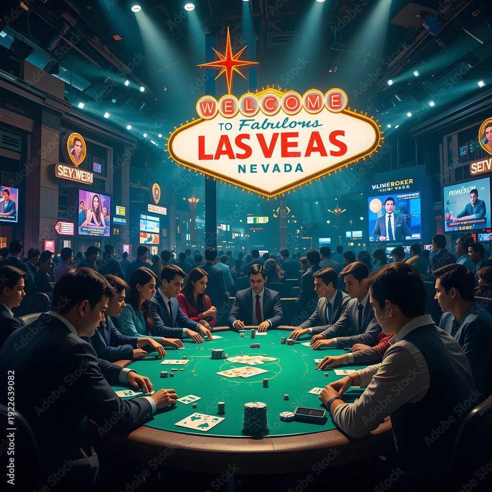 Fototapeta premium a poker tournament in Las Vegas