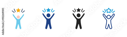 Achievement icon set multiple style collection