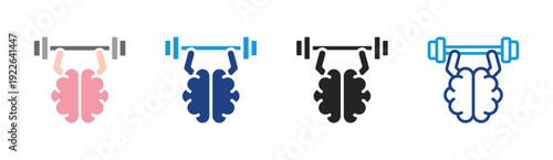 Brain Training icon set multiple style collection
