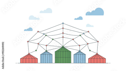 Network of Interconnected Buildings and Structures.
