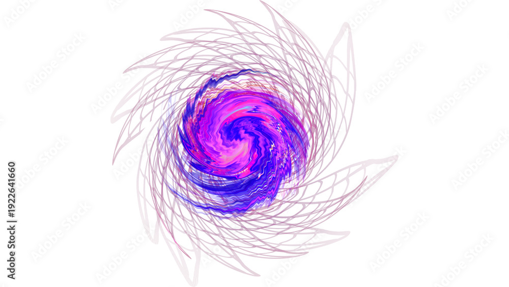 Fototapeta premium Swirling Abstract Energy Vortex with Geometric Petals