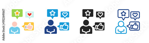 Feedback icon set multiple style collection