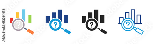 Data Analysis icon set multiple style collection