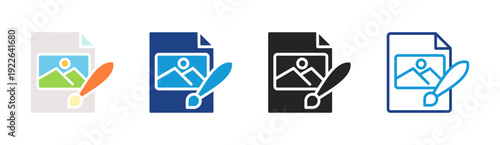 Creation icon set multiple style collection