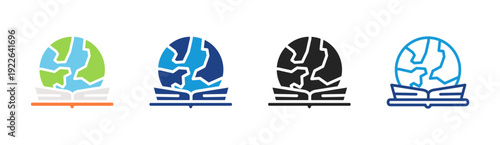 Global Education icon set multiple style collection
