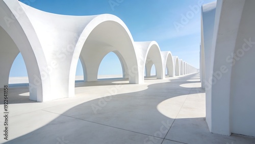 Row of White Arches on Open Concrete Platform