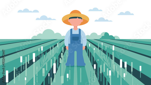 Farmer Standing in a Greenhouse.