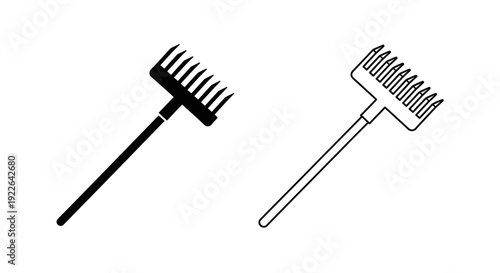 Two brushes with different handles and bristles, perfect for cleaning and art projects Vector