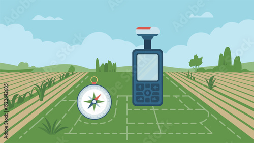 GPS Device in Agricultural Field Setting.
