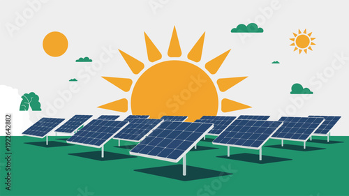 Solar Panels Generating Renewable Energy.