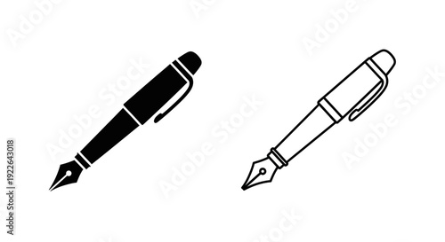 Elegant fountain pen and stylus for digital drawing and writing Vector