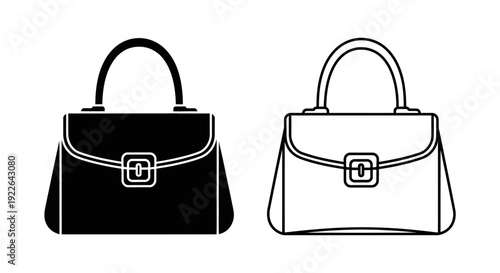Elegant handbag designs for women's fashion illustration Vector