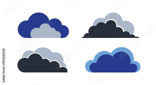 Cloud Bold Line art minimal elegant tone vector