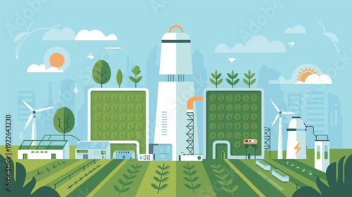 Sustainable Industrial Facility with Renewable Energy.