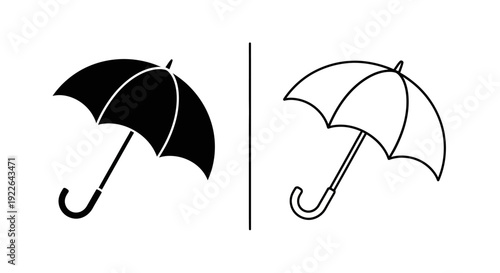 Minimalist umbrella design elements for modern graphic design projects Vector