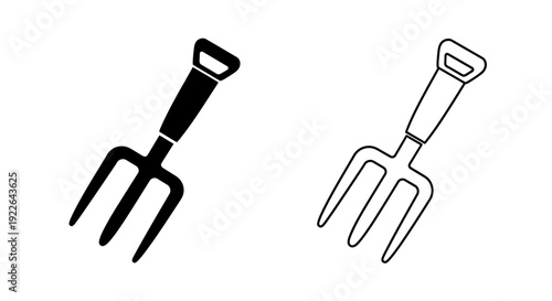 Garden tools pitchforks and manure forks for farming and gardening Vector