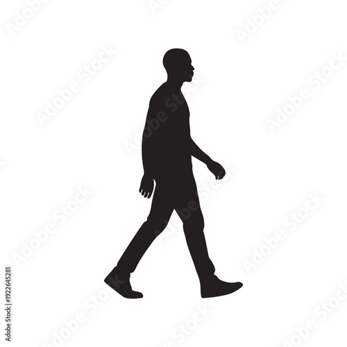 Black Old man silhouette vector illustration