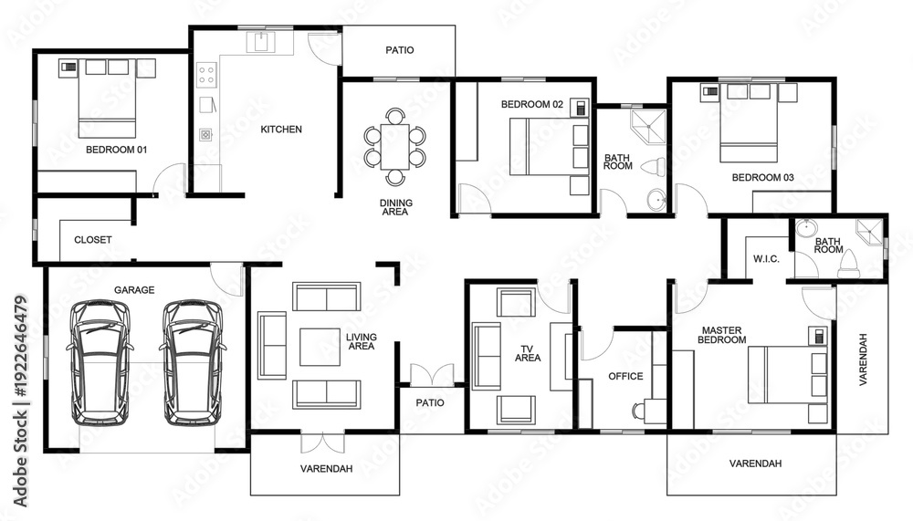 Fototapeta Modern Floor Plan 