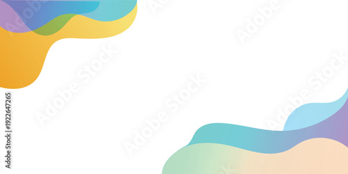 Modern abstract background with colorful liquid wavy shapes on white. Minimalist vector template for business presentation, web header, and creative poster design