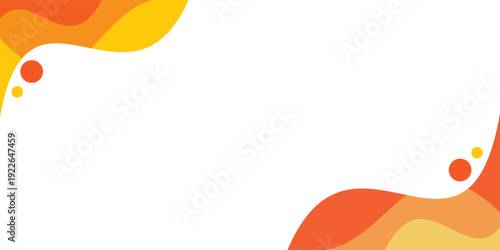 Modern abstract background with orange and yellow fluid wave shapes on white. Organic liquid flow design for banners, posters, and corporate presentations. Creative vibrant minimalist vector