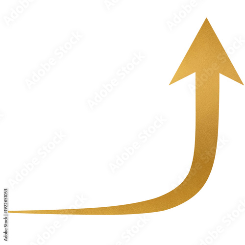 Hand painted fast curve luxurious gold arrow.