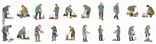 Wildlife Biologists and Environmental Scientists Conducting Field Research: Trapping Animals, Monitoring Ecosystems, and Documenting Findings.