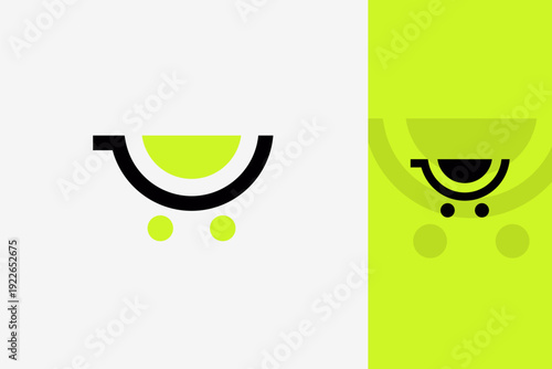 Premium Colorful Mart Shop Logo Modern Shopping Cart Trolley Retail Store Vibrant Corporate Identity Vector Template