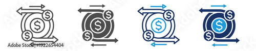 cash flow icon set with multi concept