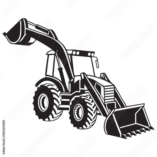 Heavy duty tractor loader for construction and excavation work