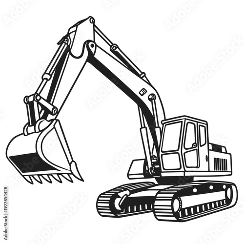 Heavy duty excavator machine for construction and digging operations