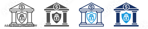 private banking icon set with multi concept