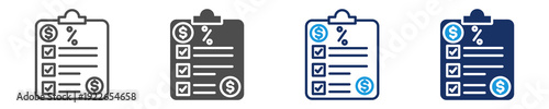 budget checklist icon set with multi concept