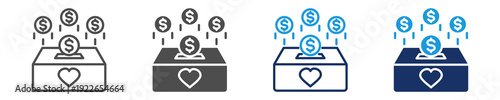 donations icon set with multi concept