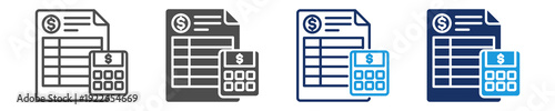 budget report icon set with multi concept