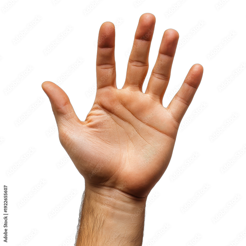 Fototapeta premium Open Hand Gesture Against Black