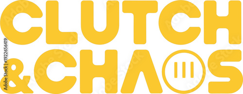 Clutch and chaos yellow text with number three in circle