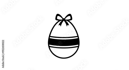 Easter egg with bow and ribbon illustration