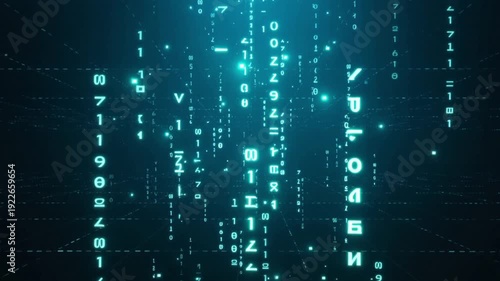 A futuristic digital background featuring cascading green code falling continuously against a dark backdrop, inspired by the iconic visual style of The Matrix. Streams of glowing symbols move vertical
