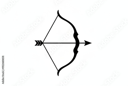 Bow and Arrow: A graphic depiction of a classic bow and arrow.