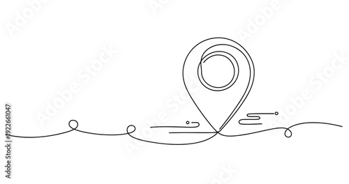 Minimalist gps location symbol line art illustration. None editable stroke