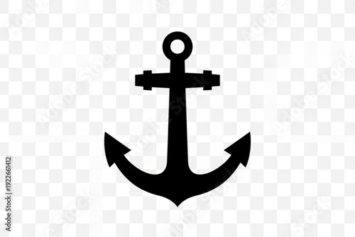 Nautical Anchor Icon: A classic, minimalist silhouette of an anchor, embodying the spirit of maritime adventures, safety, and stability. 