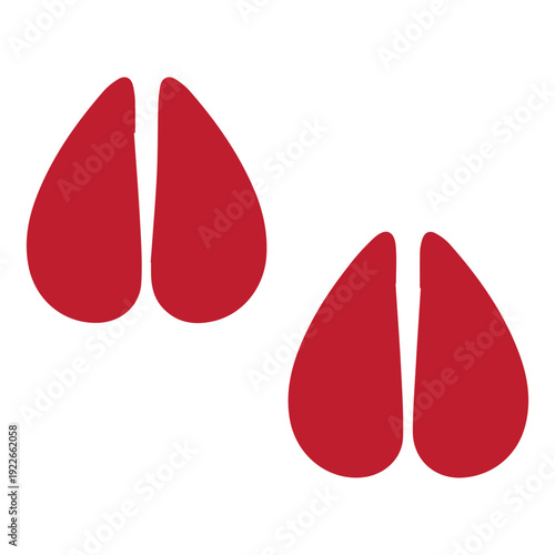 Red Animal Footprints