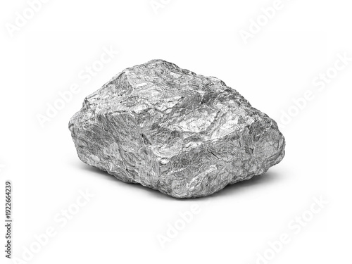 One raw aluminum ore isolated on white background.