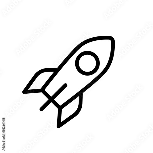 Rocket launch, startup and space exploration concept, vector icon