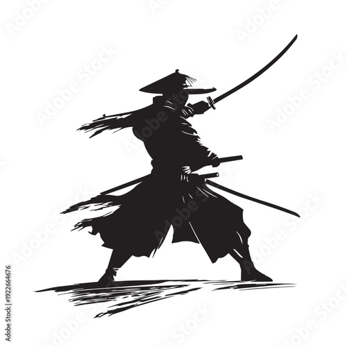 silhouette of a knight with a samurai sword
