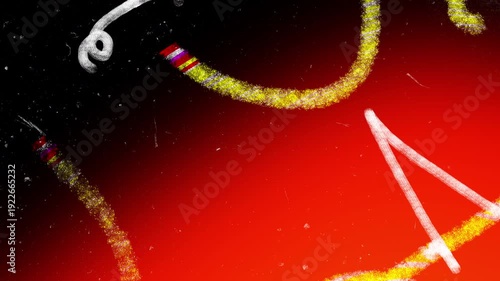 Film Burn with grunge graffiti texture animation
