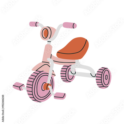 Vector illustration of a classic children's tricycle. Perfect for toy store catalogs, parenting blogs, preschool educational materials or childhood nostalgia designs.