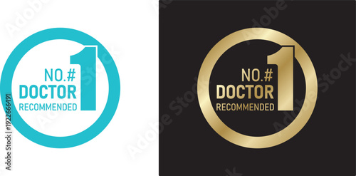 Doctor-approved, number one product - labels for skincare or pharmaceutical products. Sealed and monochrome, suitable for embossing.